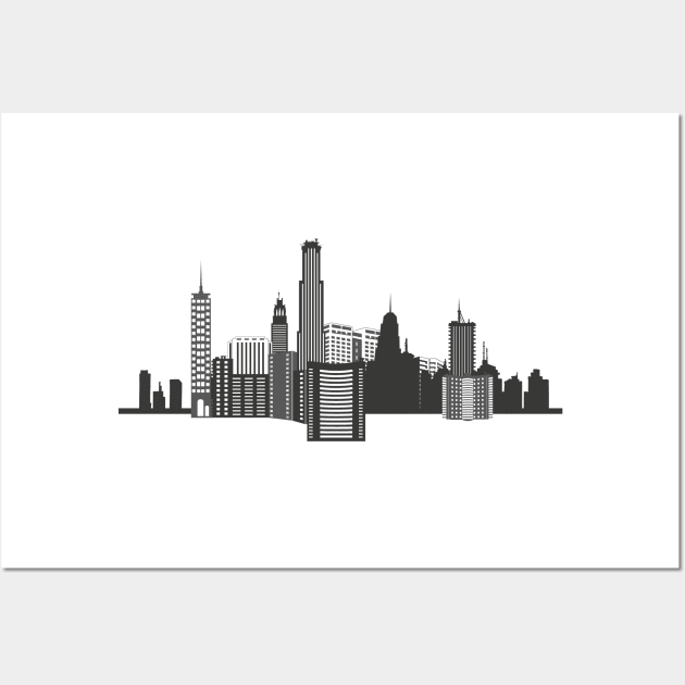 Big City Skyline Big City City Urban Gift Wall Art by MrTeee